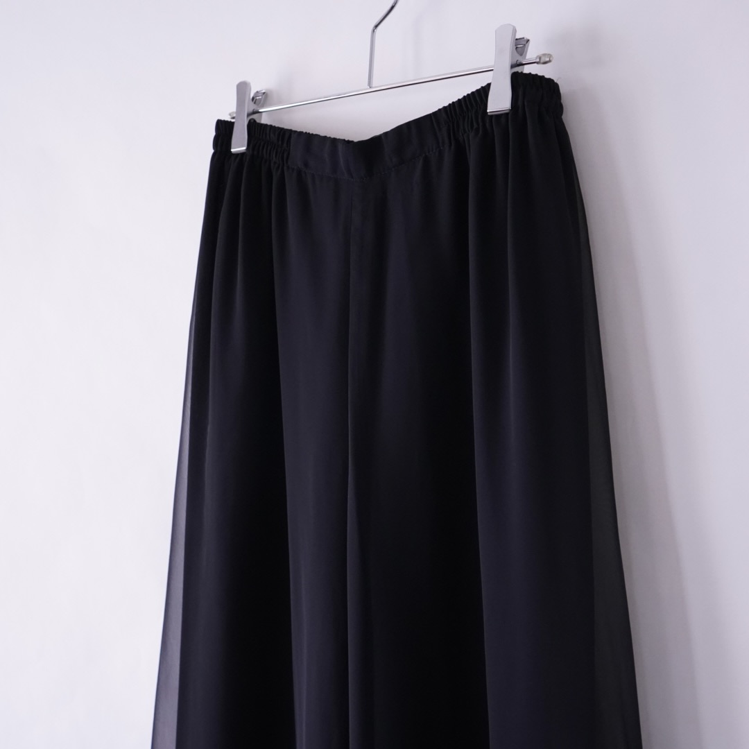 black see-through layer wide pants