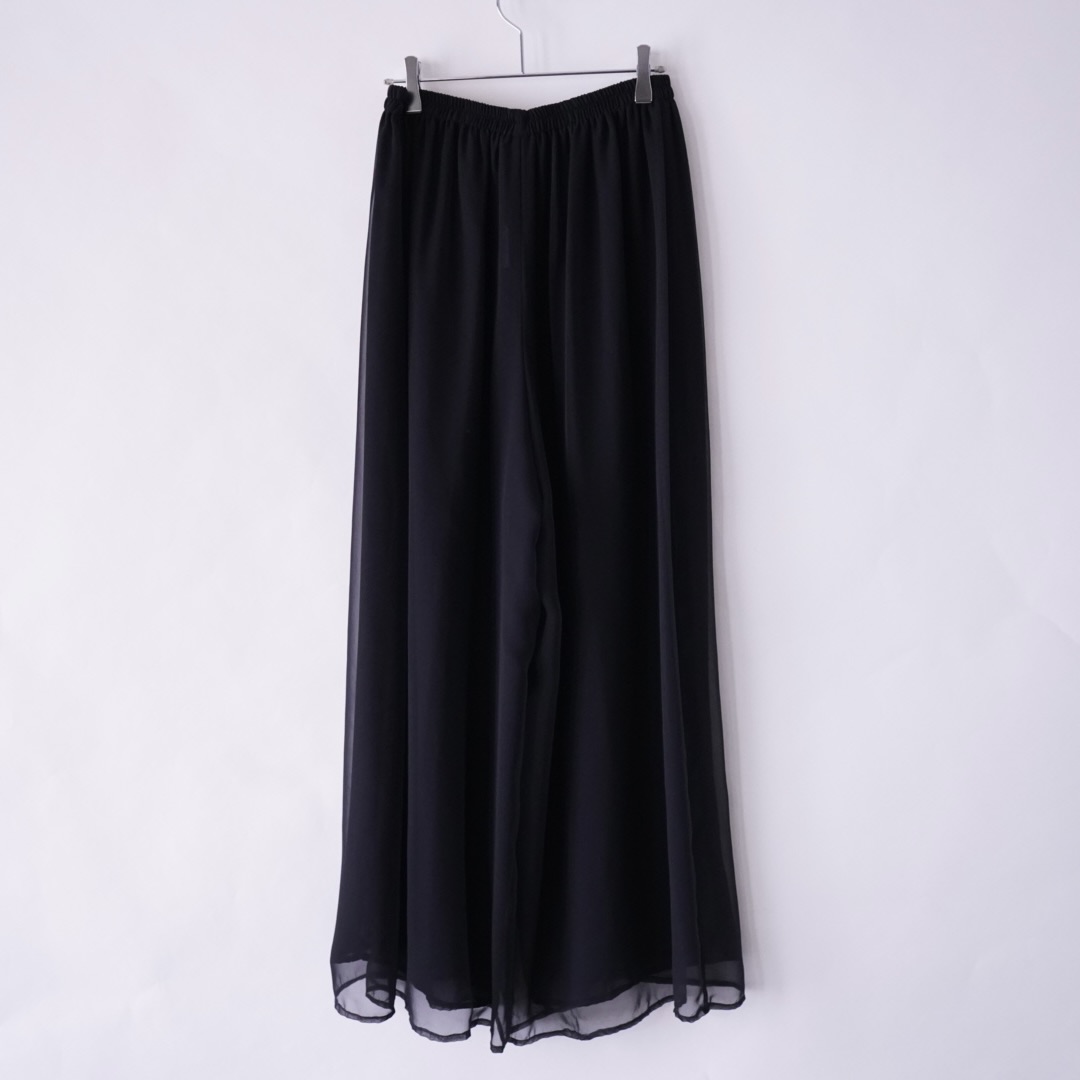 black see-through layer wide pants