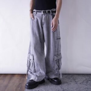 dpape lyocell fabric multi gimmick wide cargo pants