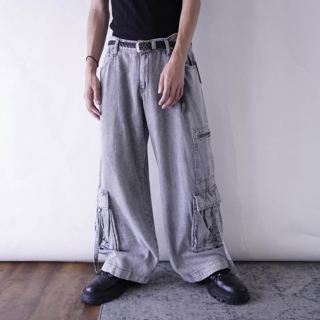 dpape lyocell fabric multi gimmick wide cargo pants