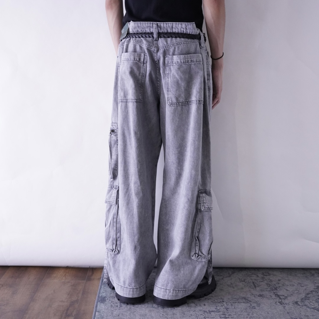 dpape lyocell fabric multi gimmick wide cargo pants