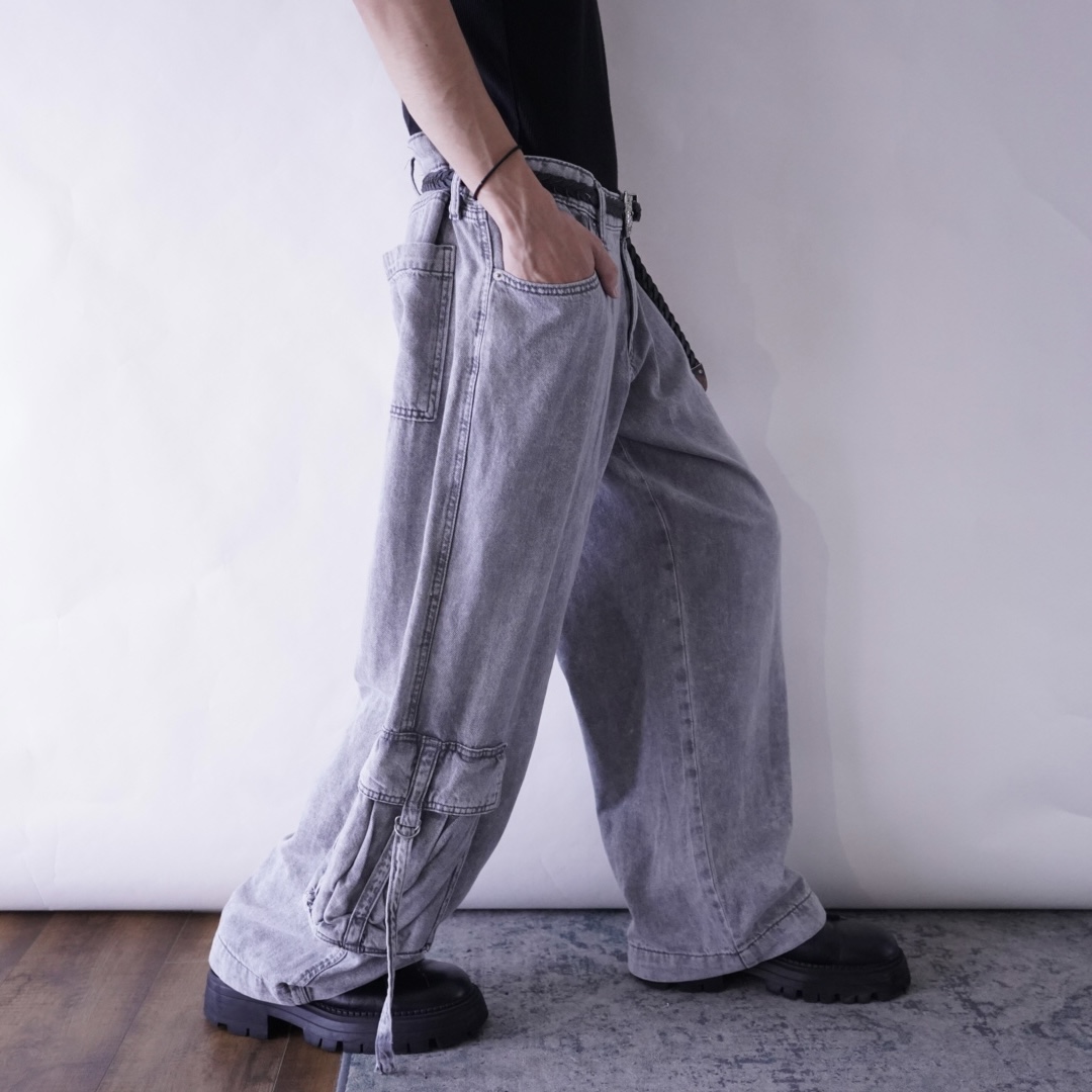 dpape lyocell fabric multi gimmick wide cargo pants