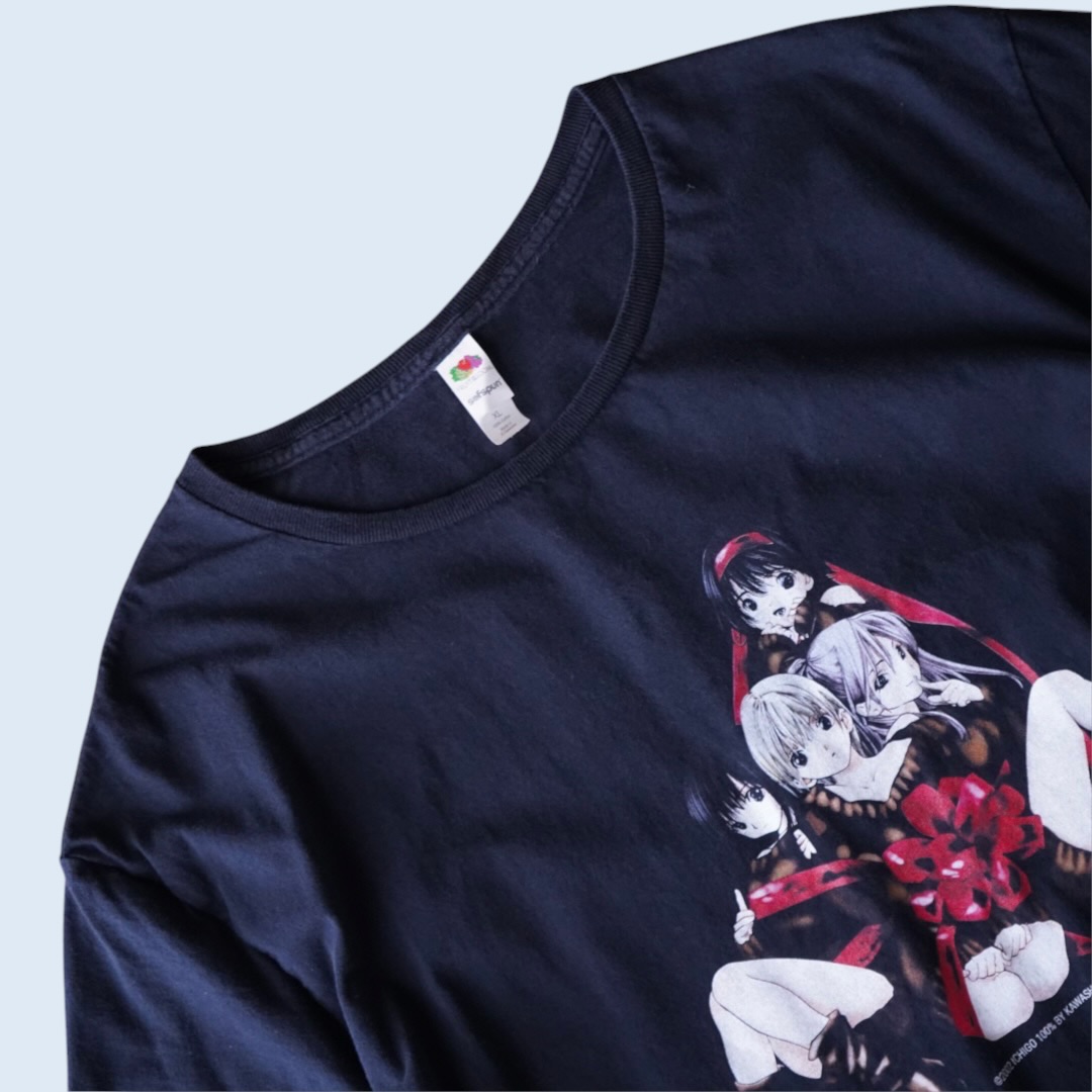 "ヒロイン集合 / いちご100%" print tee