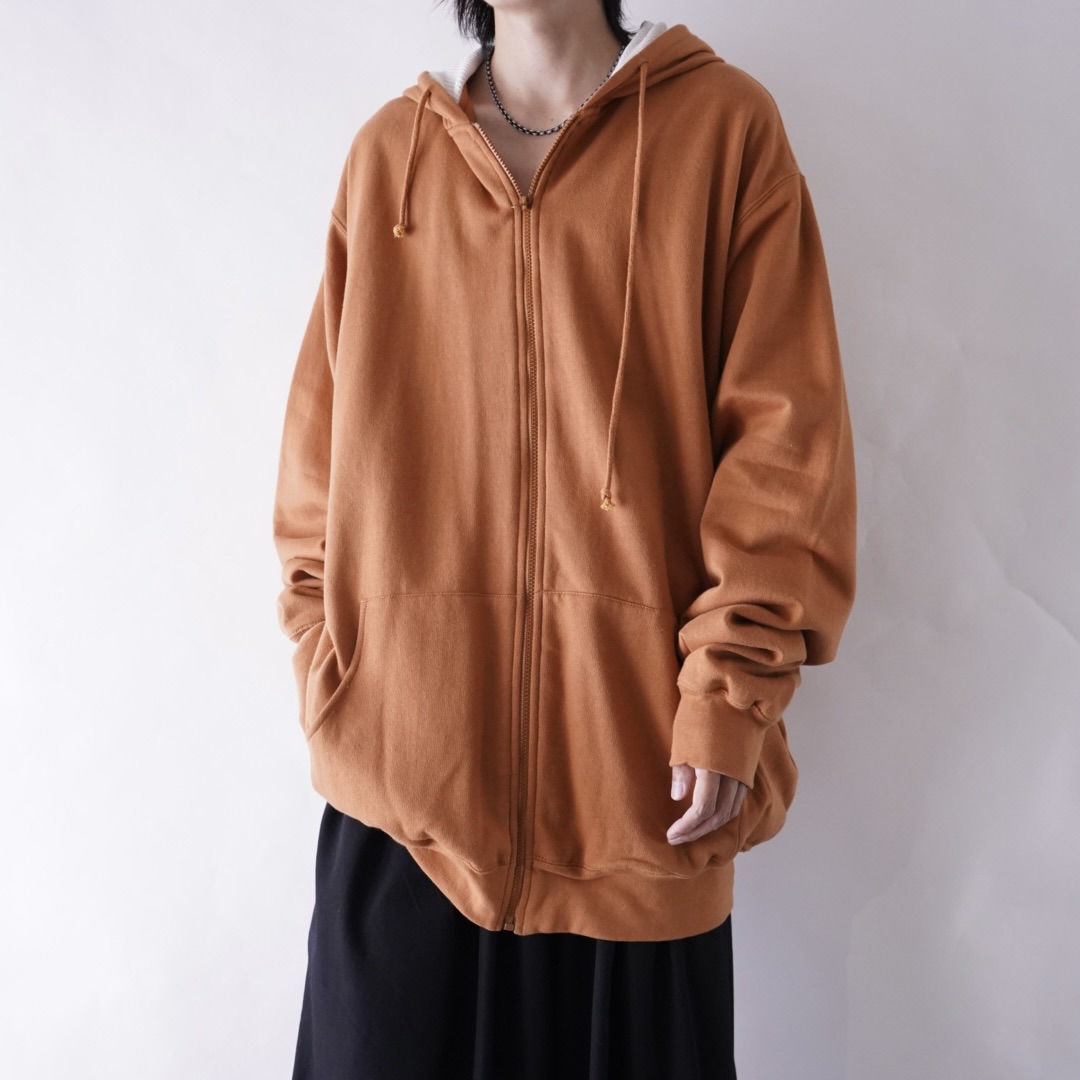 【KING SIZE】monster oversized mustered color thermal lining zip parka
