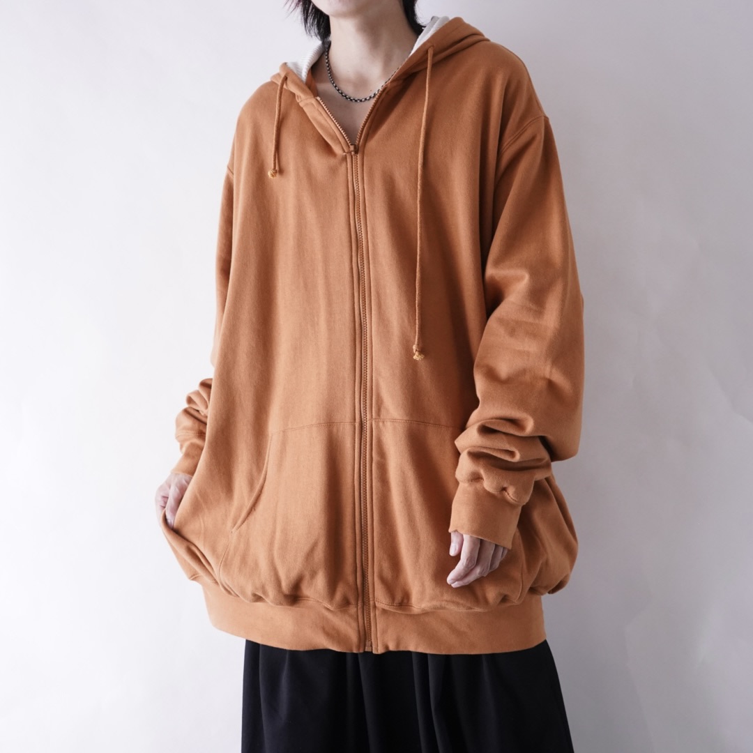【KING SIZE】monster oversized mustered color thermal lining zip parka