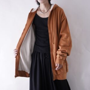 【KING SIZE】monster oversized mustered color thermal lining zip parka
