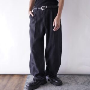 fat stripe bitter navy wide slacks