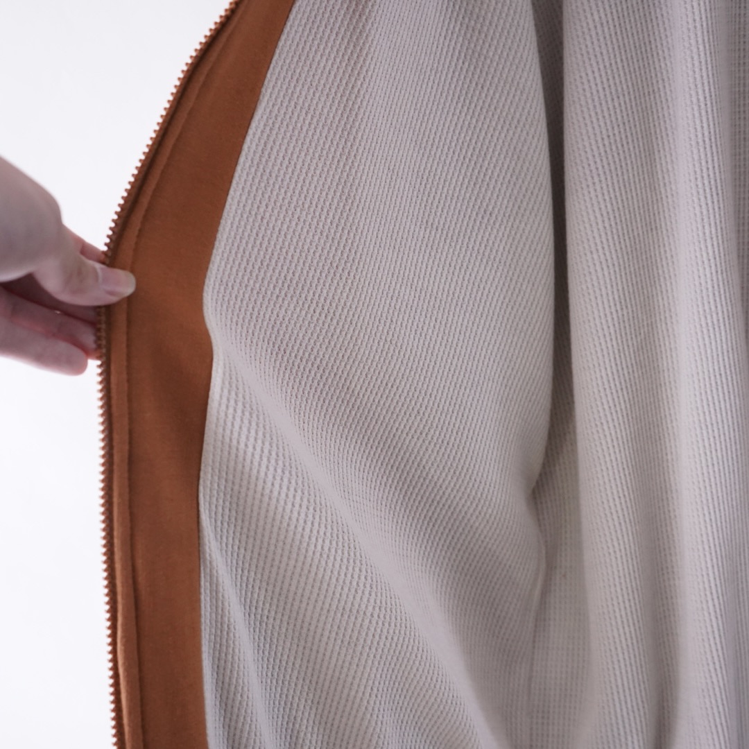 【KING SIZE】monster oversized mustered color thermal lining zip parka