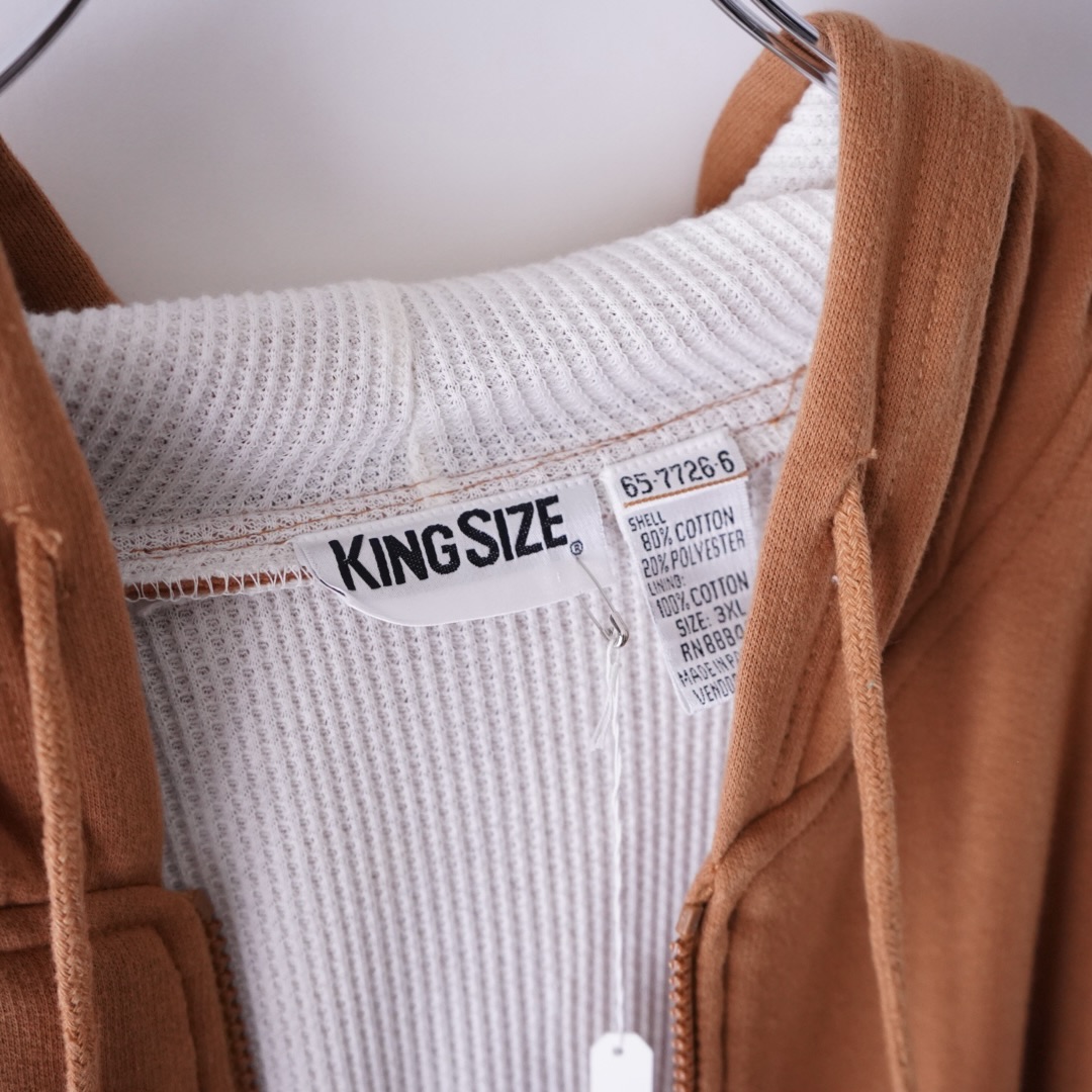 【KING SIZE】monster oversized mustered color thermal lining zip parka
