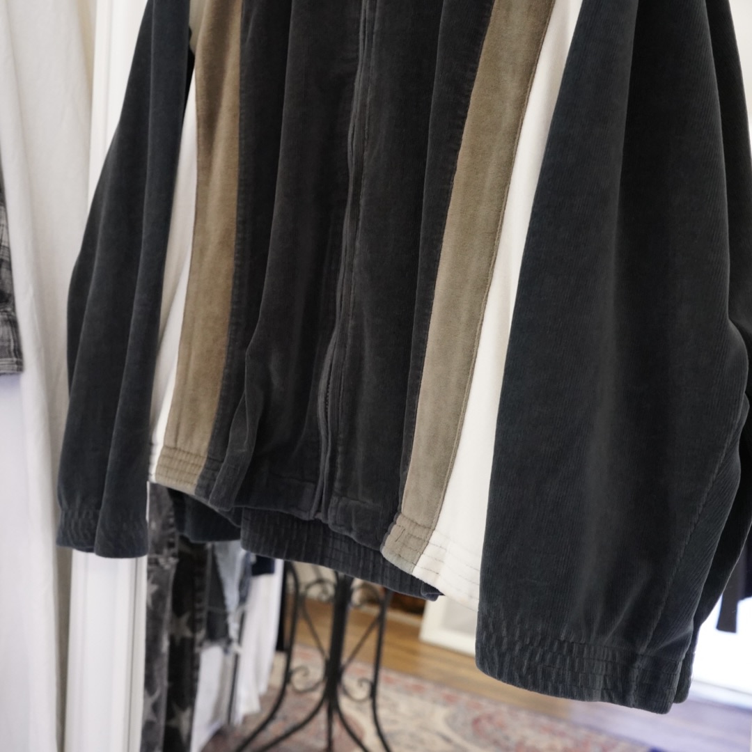 switching velours track jacket