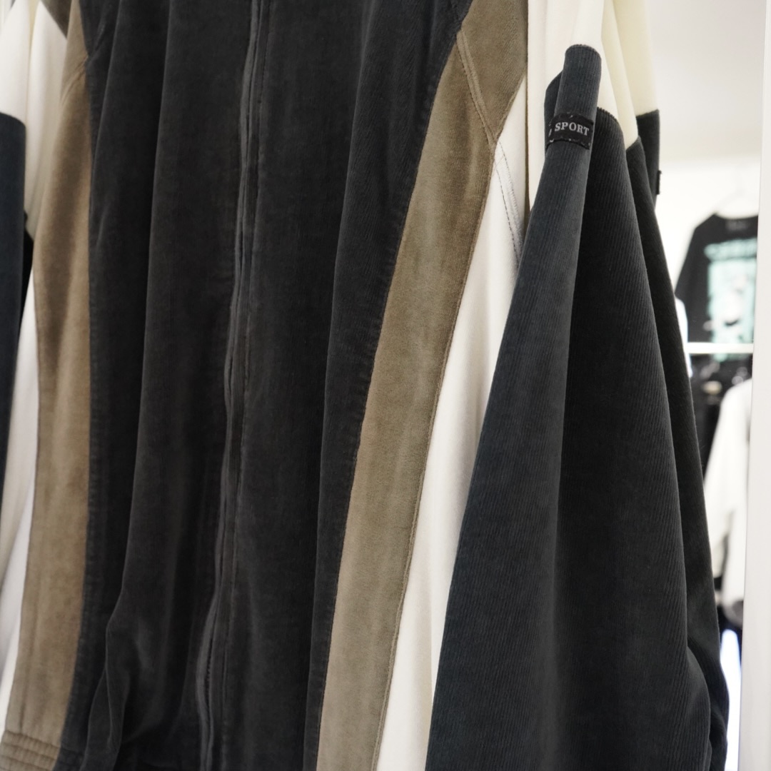 switching velours track jacket
