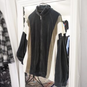 switching velours track jacket