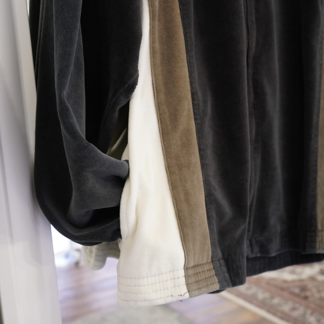 switching velours track jacket