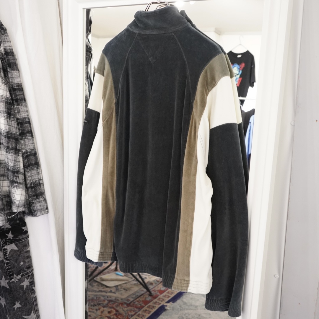 switching velours track jacket