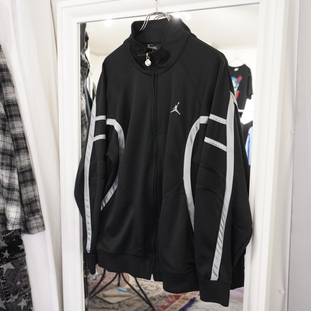 【JORDAN】monotone silver line double zip track jacket