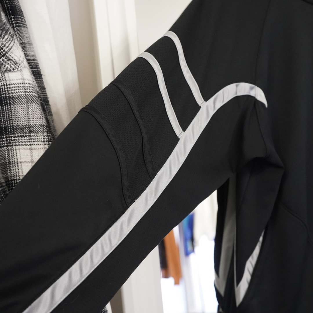 【JORDAN】monotone silver line double zip track jacket
