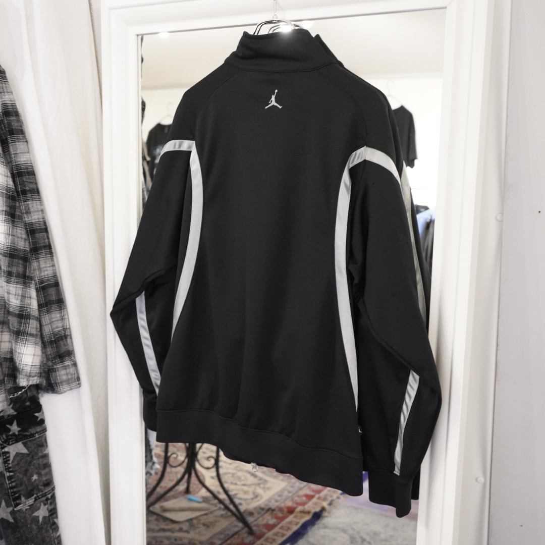 【JORDAN】monotone silver line double zip track jacket