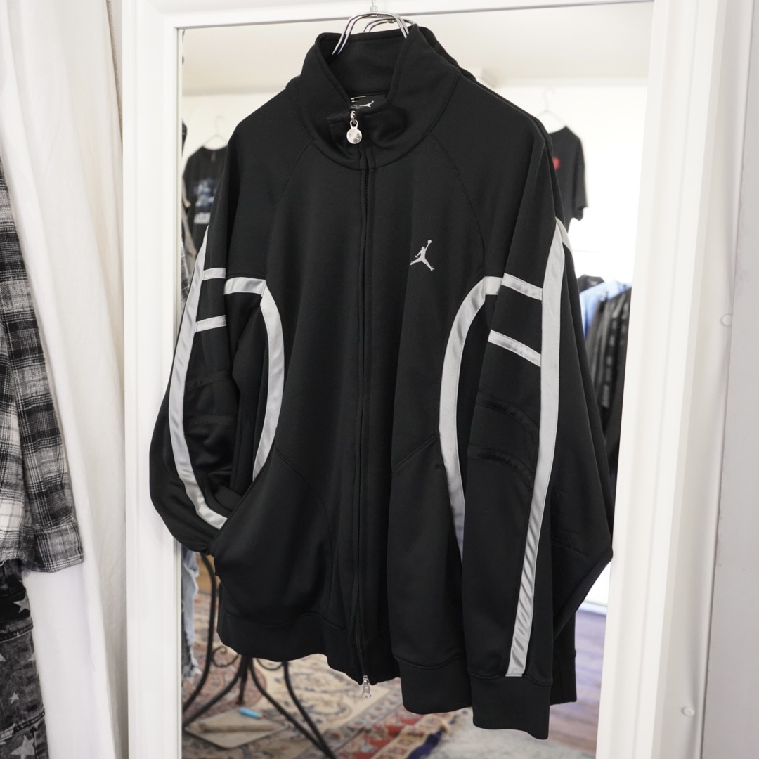 【JORDAN】monotone silver line double zip track jacket