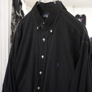 【RalphLauren】black overdye blue pony loose shirt