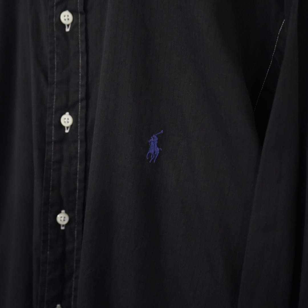 【RalphLauren】black overdye blue pony loose shirt
