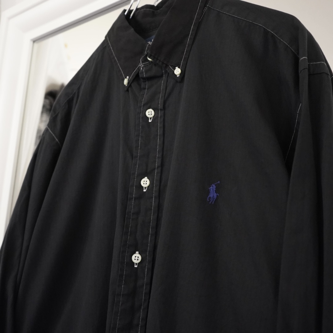 【RalphLauren】black overdye blue pony loose shirt